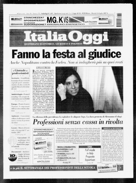 Italia oggi : quotidiano di economia finanza e politica